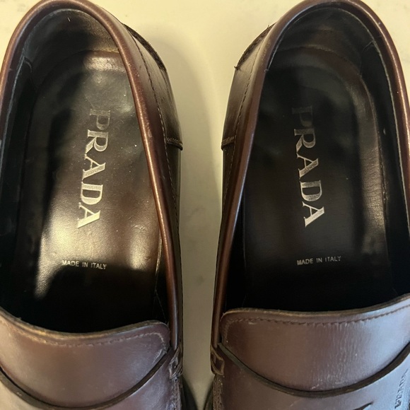 Prada Brown Leather Loafers - Picture 2 of 5